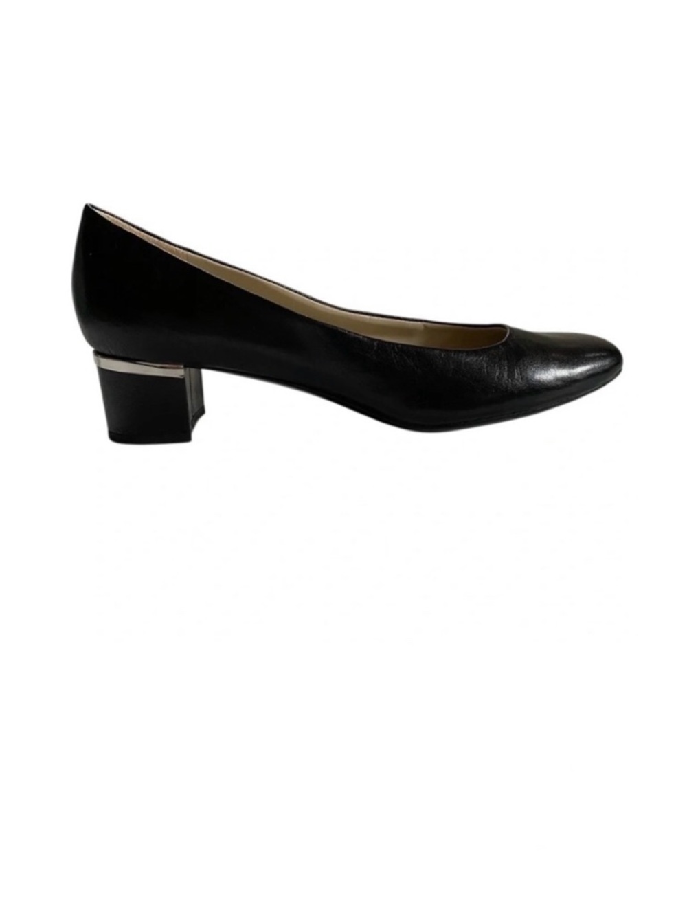 Naturalizer Black Leather Pumps Wanda N5 Comfort Block Heel Square Toe Shoes 9W